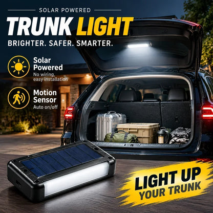 🔆 Solarbetriebene LED-Kofferraumleuchte für Autos – Automatischer Sensor, kabellos, 6 Farben, für SUVs und Pkw