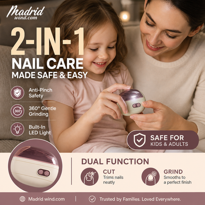 🎉 Sonderangebot 2026 – Über 113.000 verkaufte Exemplare! ✂️ 2-in-1-Smart-Elektronagelschere und -Polierer – Einklemmschutz und LED-Licht 💅