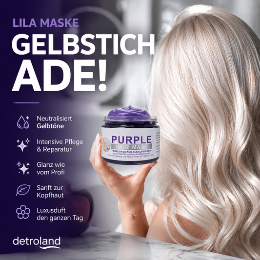 👱‍♀️Du möchtest deine Haarfarbe aufhellen? Dein Haar braucht dringend Pflege! Feuchtigkeitsspendende lila Haarmaske mit langanhaltendem Duft