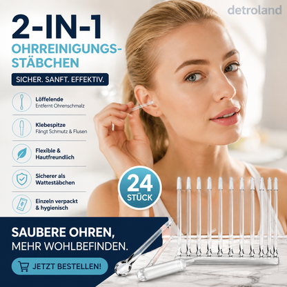 👂Doppelt wirksame, klebrige Ohrreinigungsstäbchen🧹✨