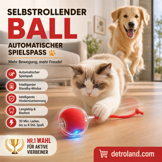 🐾 50% RABATT! 🔥 Intelligenter selbstrollender Ball – Hindernissensor, aufladbar & leicht – Perfekt für Hunde & Katzen – 3 Farben, interaktiver Spielspaß für drinnen und draußen 🎾