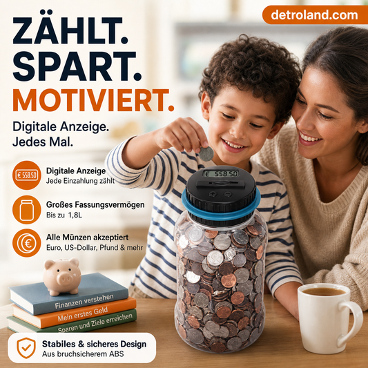 💰✨50 % RABATT! 🏦 Digitale Spardose mit automatischer Münzzählung – Verfolgt Ersparnisse, legt Sparziele fest und macht das Sparen für Kinder und Erwachsene zum Spaß.✨