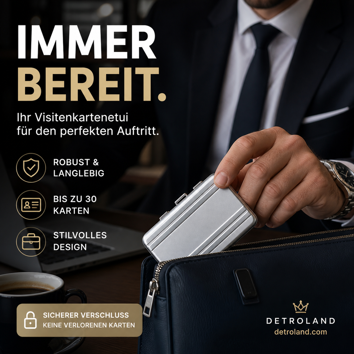 💼Mini-Aktentasche/Visitenkartenhalter aus Aluminiumlegierung mit Diebstahlschut🔐
