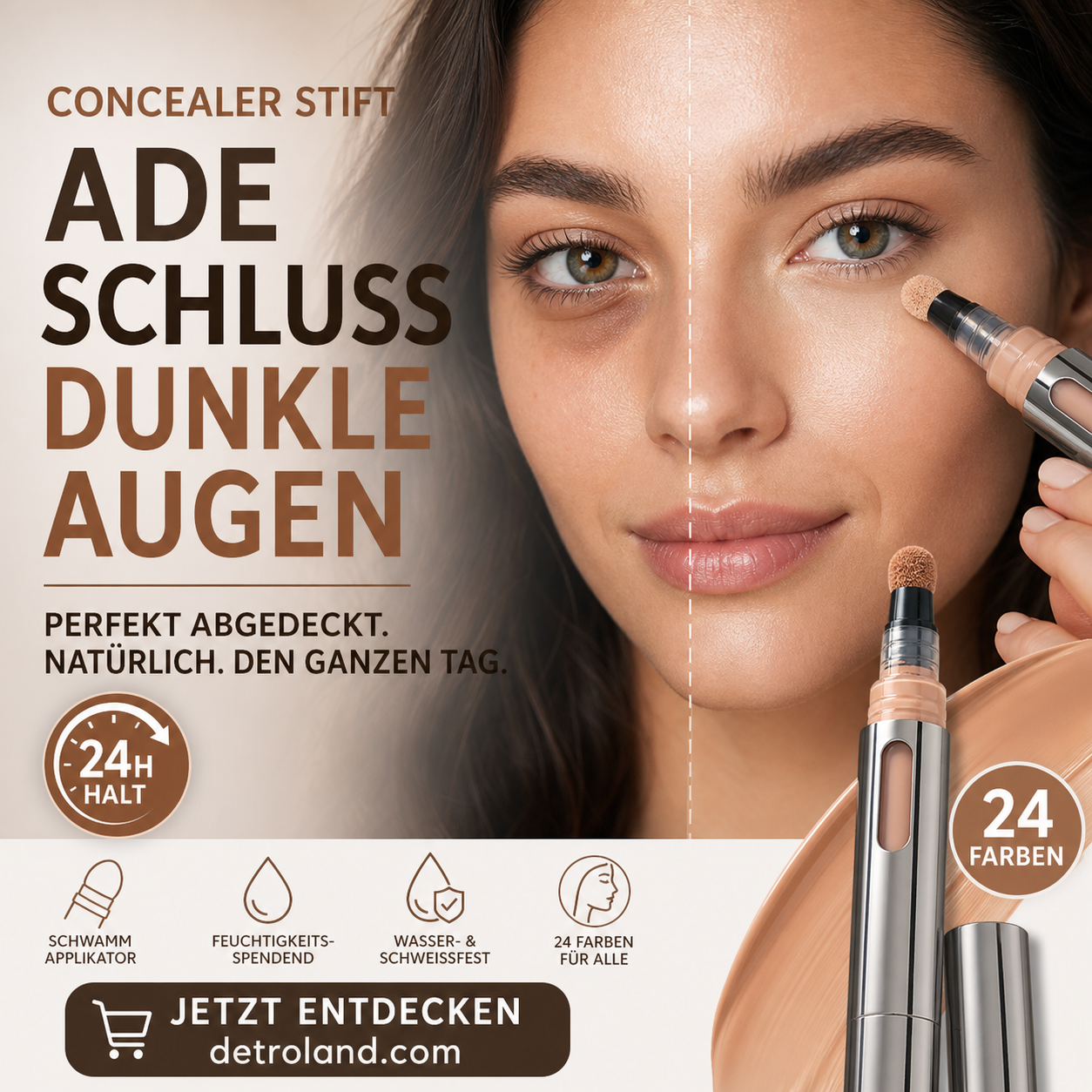 ⏳Begrenzte Zeit 50% Rabatt💥Concealer und Korrekturstift mit Schwammapplikator