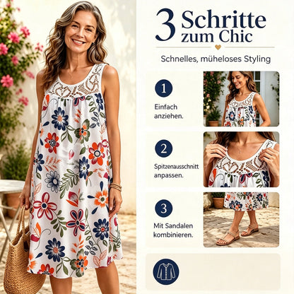 💥Letzter Tag – 50% RABATT!!⚡Über 50.000 verkauft👗Elegantes, ärmelloses Damen-Kleid mit Blumenmuster