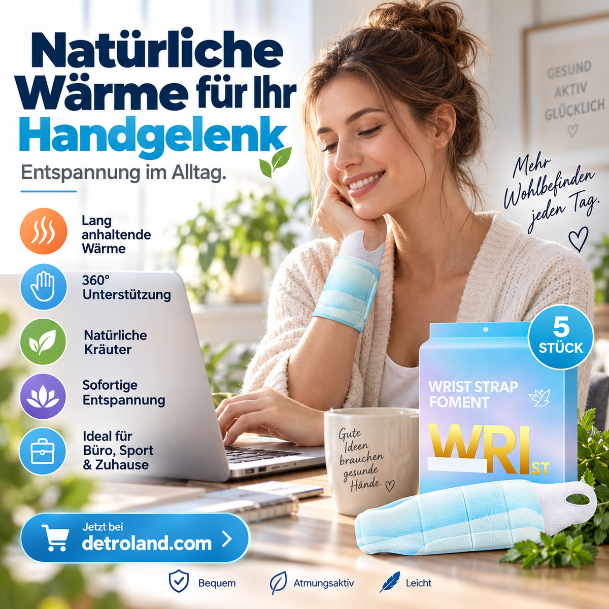 Einweg-Handgelenkbandage zur Linderung von Ermüdungserscheinungen🌿♨️
