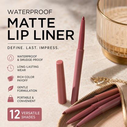 💄 Set Matite Labbra Opache Waterproof Retraibili 💋 12 Tonalità a Lunga Tenuta ✨ Finish Matte Vellutato Anti-Sbavature 💧 | Contorno e Riempimento Labbra Preciso 👄