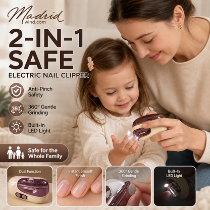 🎉 Sonderangebot 2026 – Über 113.000 verkaufte Exemplare! ✂️ 2-in-1-Smart-Elektronagelschere und -Polierer – Einklemmschutz und LED-Licht 💅