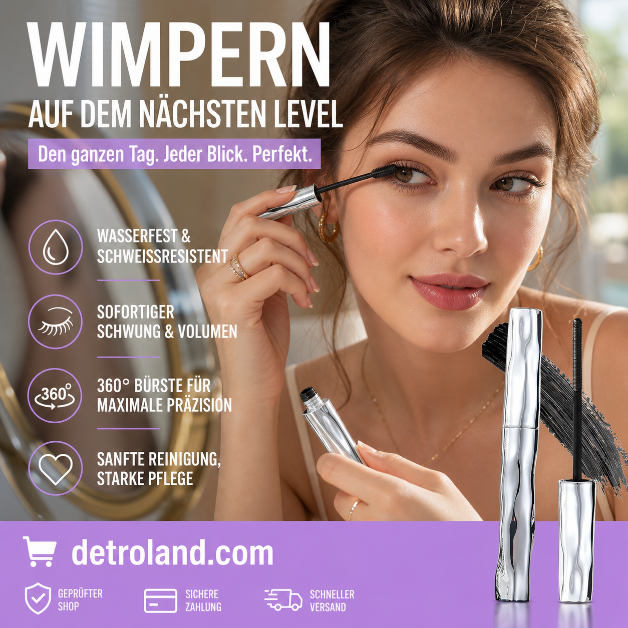 🔥HEISSER VERKAUF 2026💞ÜBER 50.000 VERKAUFT!⚡Wimpern-Primer, röhrenförmiger Wimpern-Primer, wasserfeste Mascara für langen Schwung, natürlich und wischfest