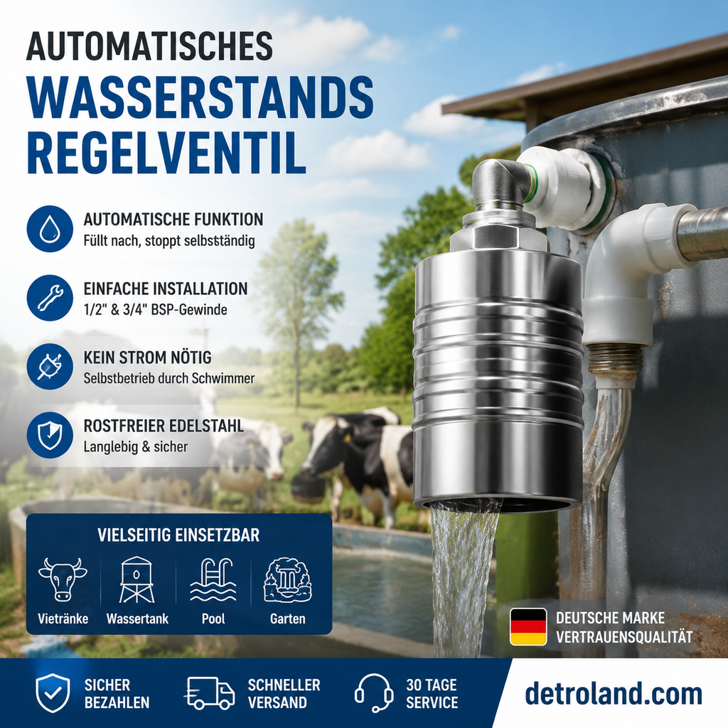 🥰Neu und im Sonderangebot 2026 – 50 % Rabatt✨ Schwimmerventil zur vollautomatischen Wasserstandsregelung aus Edelstahl 304