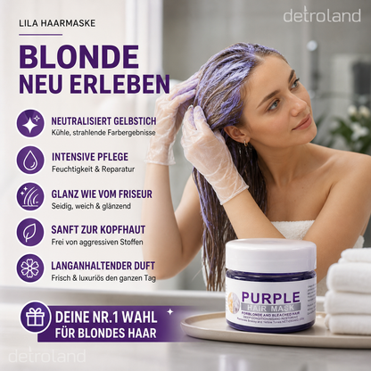 👱‍♀️Du möchtest deine Haarfarbe aufhellen? Dein Haar braucht dringend Pflege! Feuchtigkeitsspendende lila Haarmaske mit langanhaltendem Duft