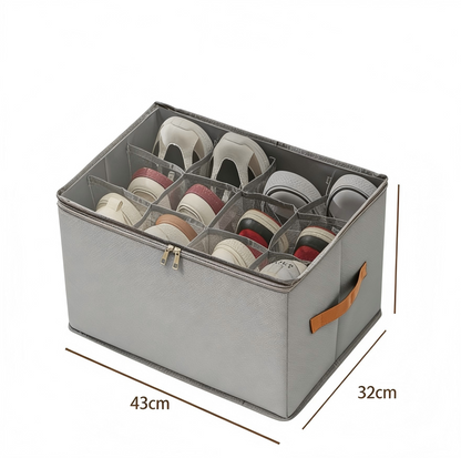 💥 Schuh-Organizer aus Stoff – platzsparende Aufbewahrungsbox – für bis zu 12 Paar Schuhe – ideal für Kleiderschränke, Flure & Reisen – schützt vor Staub & Schmutz