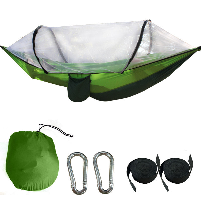 🛏️🏕️Vollautomatische Speed-Open-Hängematte mit Netz 🦟🔥 Sommer-Sale: Jetzt 50 % Rabatt! 🌿