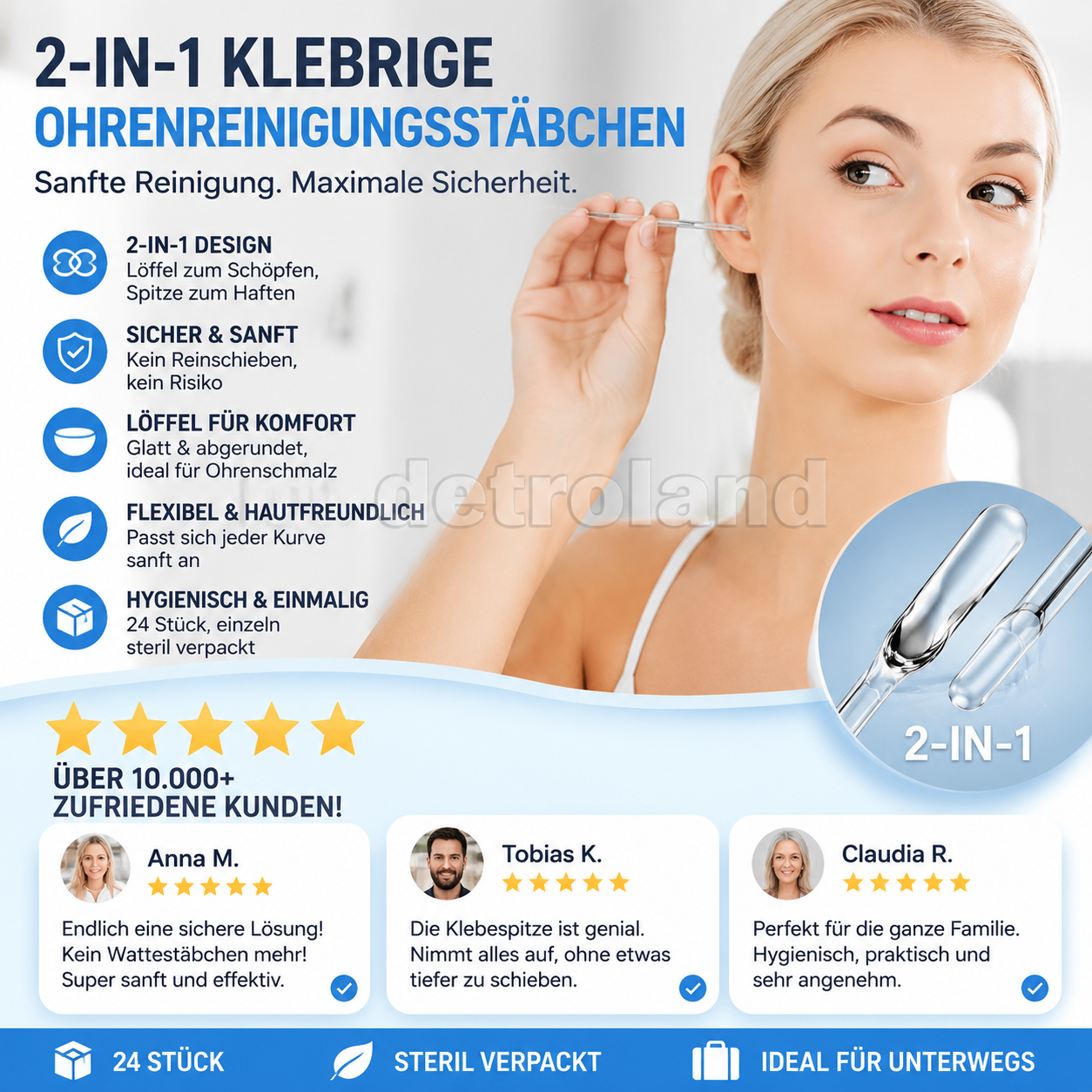 👂Doppelt wirksame, klebrige Ohrreinigungsstäbchen🧹✨