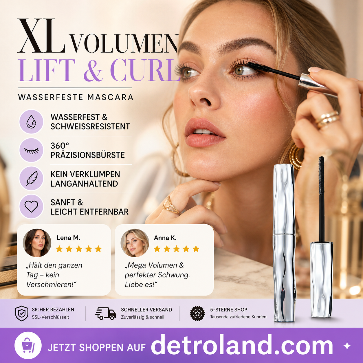 🔥HEISSER VERKAUF 2026💞ÜBER 50.000 VERKAUFT!⚡Wimpern-Primer, röhrenförmiger Wimpern-Primer, wasserfeste Mascara für langen Schwung, natürlich und wischfest