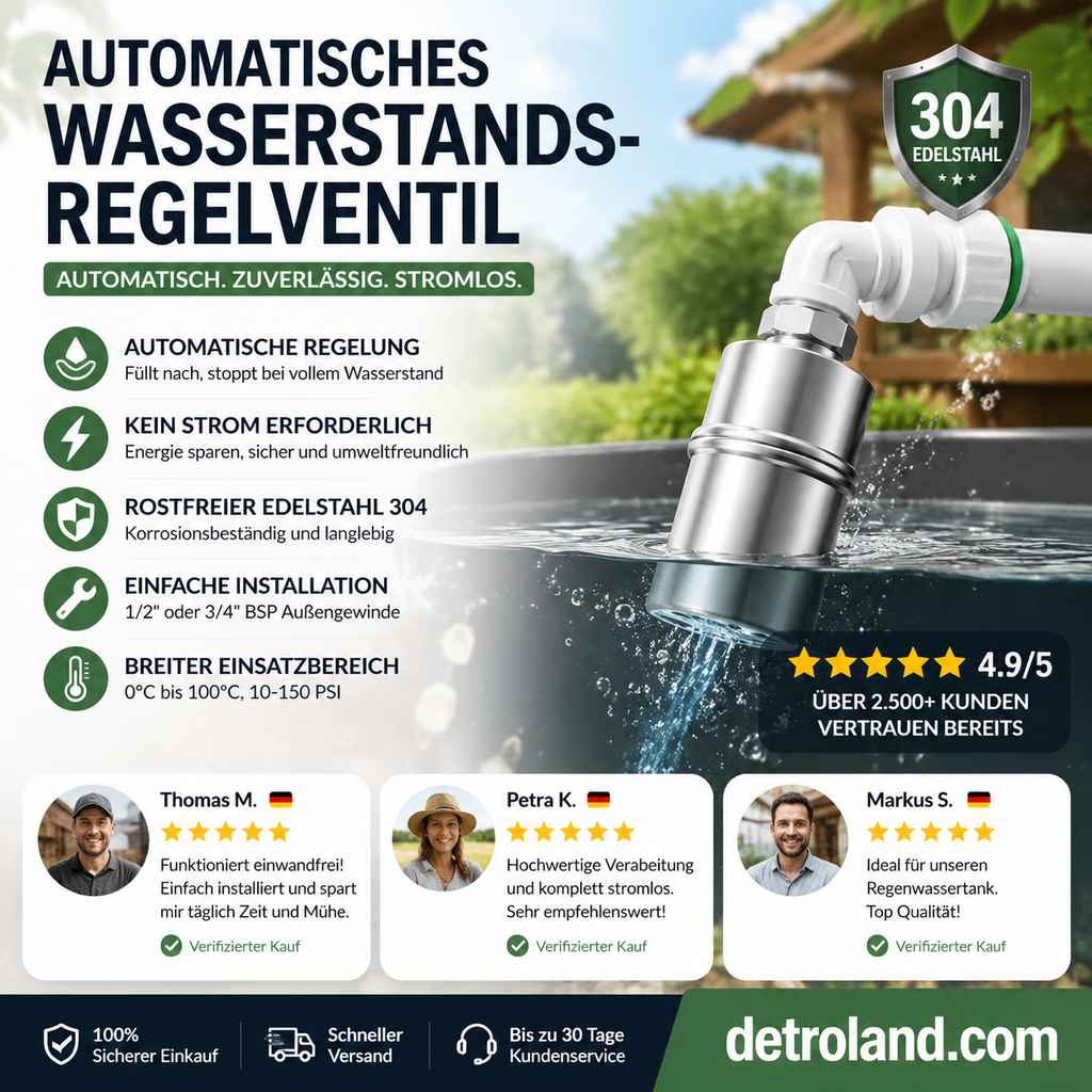 🥰Neu und im Sonderangebot 2026 – 50 % Rabatt✨ Schwimmerventil zur vollautomatischen Wasserstandsregelung aus Edelstahl 304