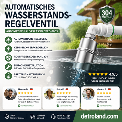 🥰Neu und im Sonderangebot 2026 – 50 % Rabatt✨ Schwimmerventil zur vollautomatischen Wasserstandsregelung aus Edelstahl 304