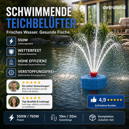 ⚡Hocheffizienter schwimmender Teichbelüfter🐟💨