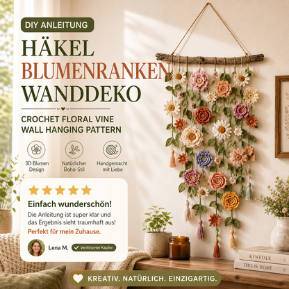 Boho-Dekoration mit all'uncinetto Blumen 🌸🌿