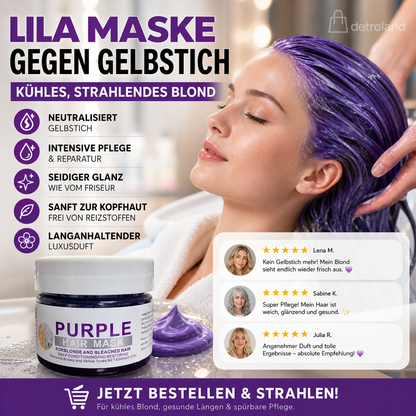 👱‍♀️Du möchtest deine Haarfarbe aufhellen? Dein Haar braucht dringend Pflege! Feuchtigkeitsspendende lila Haarmaske mit langanhaltendem Duft
