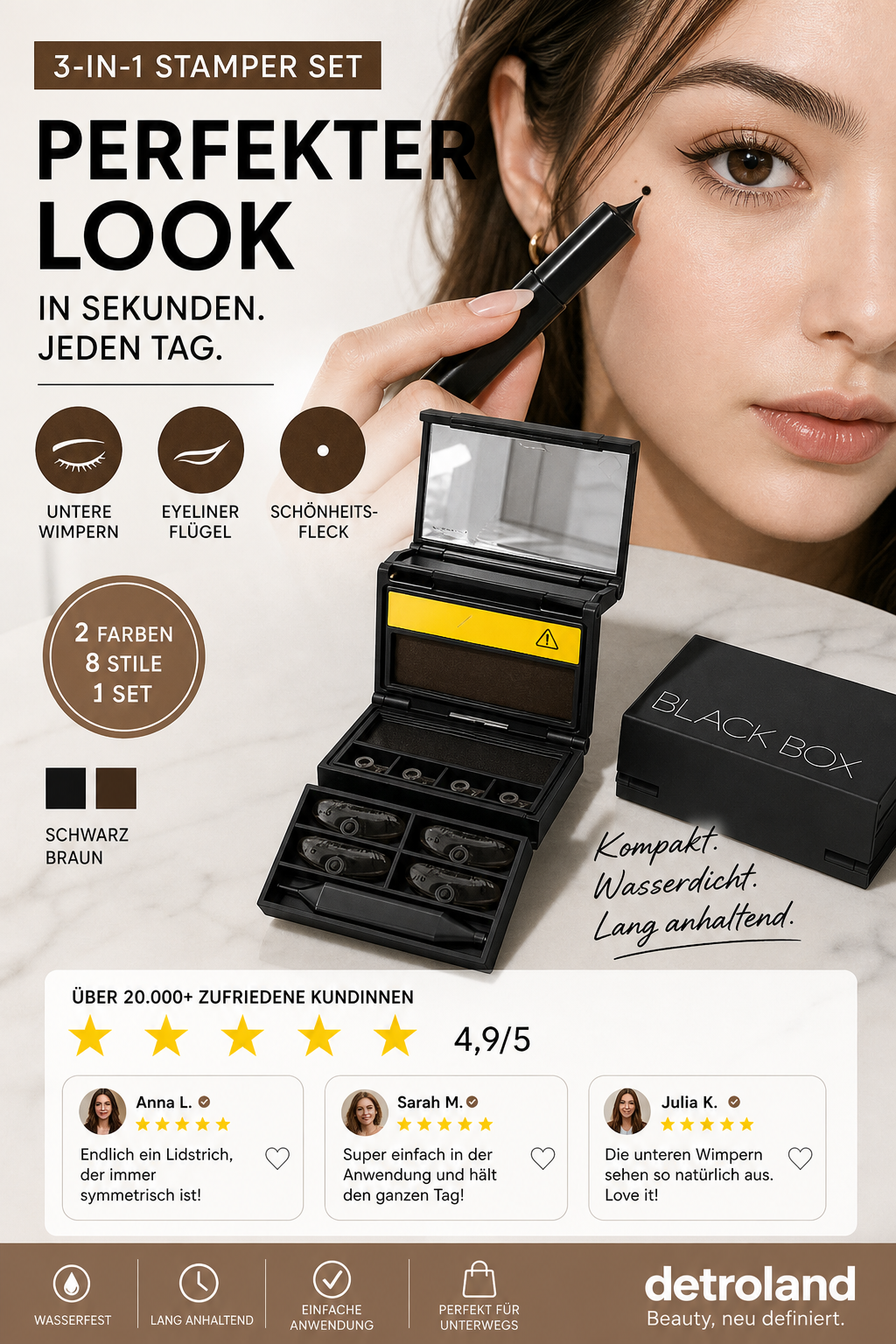 🔥3-in-1-Set: Eyeliner und Stempel für die unteren Wimpern💄