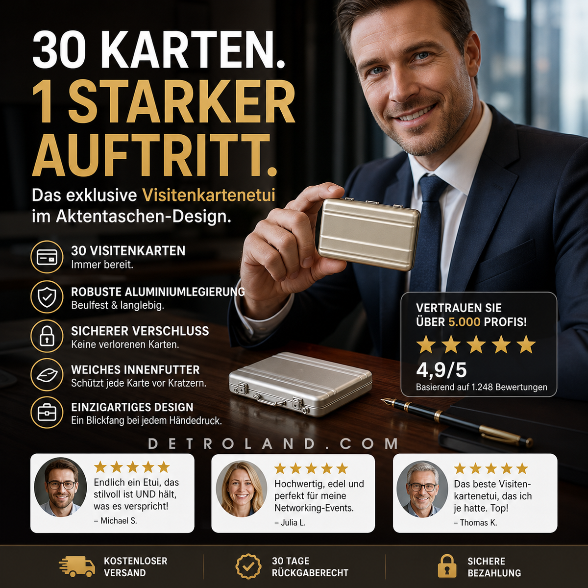 💼Mini-Aktentasche/Visitenkartenhalter aus Aluminiumlegierung mit Diebstahlschut🔐