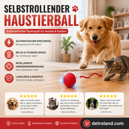 🐾 50% RABATT! 🔥 Intelligenter selbstrollender Ball – Hindernissensor, aufladbar & leicht – Perfekt für Hunde & Katzen – 3 Farben, interaktiver Spielspaß für drinnen und draußen 🎾