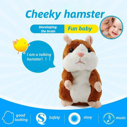 Sprechender Plüsch-Hamster – wiederholt alles, was man sagt, bewegt dabei automatisch den Kopf; ein Riesenspaß für Kinder und Erwachsene