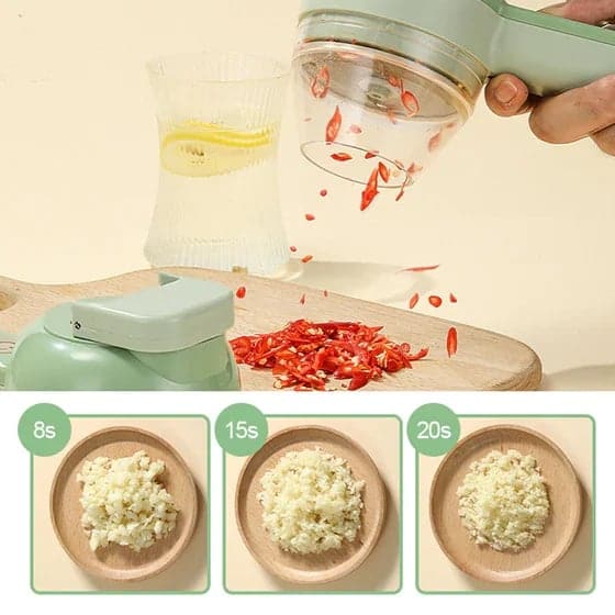 4-in-1-Set aus manuellem und elektrischem Gemüseschneider – Multifunktionale Akku-Küchenmaschine🥕🍳