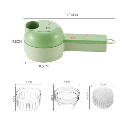 4-in-1-Set aus manuellem und elektrischem Gemüseschneider – Multifunktionale Akku-Küchenmaschine🥕🍳
