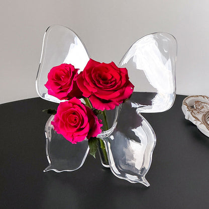 Transparente Schmetterling inspirierte dekorative Vase