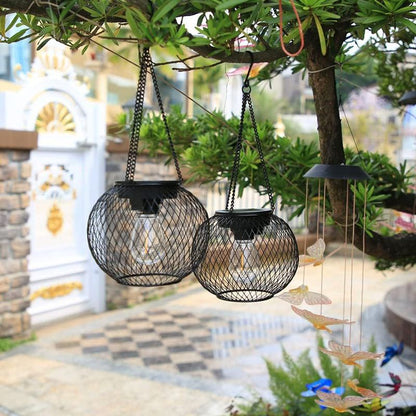 ✨Solar Hängelampe für Garten & Terrasse – Wetterfeste Metall-Laterne für Stimmungsvolle Außenbeleuchtung