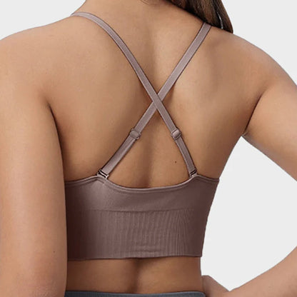 ⏳  Begrenzte Zeit 50% frei! 💥 Nahtloser tiefer V-Ausschnitt Sport-BH für Damen (Je mehr Sie kaufen, desto höher der Rabatt)