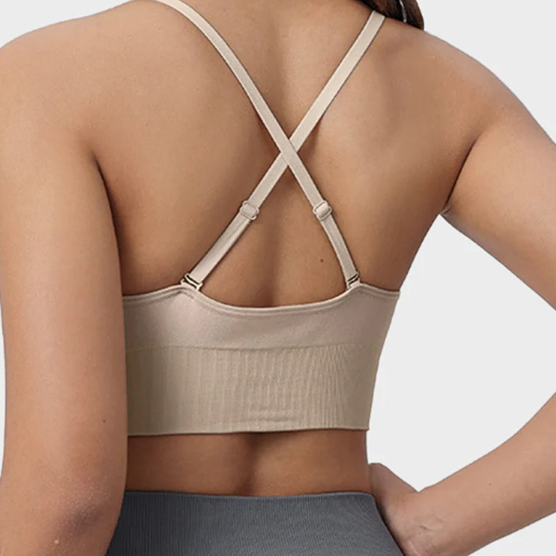 ⏳  Begrenzte Zeit 50% frei! 💥 Nahtloser tiefer V-Ausschnitt Sport-BH für Damen (Je mehr Sie kaufen, desto höher der Rabatt)