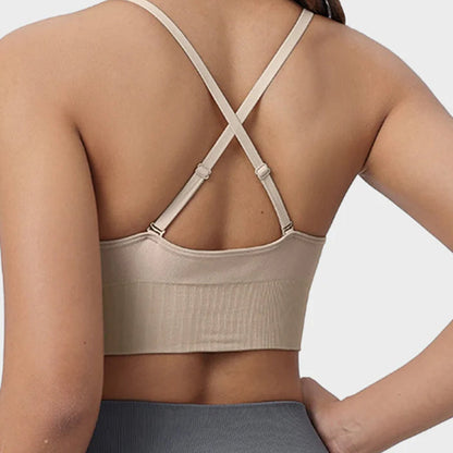 ⏳  Begrenzte Zeit 50% frei! 💥 Nahtloser tiefer V-Ausschnitt Sport-BH für Damen (Je mehr Sie kaufen, desto höher der Rabatt)