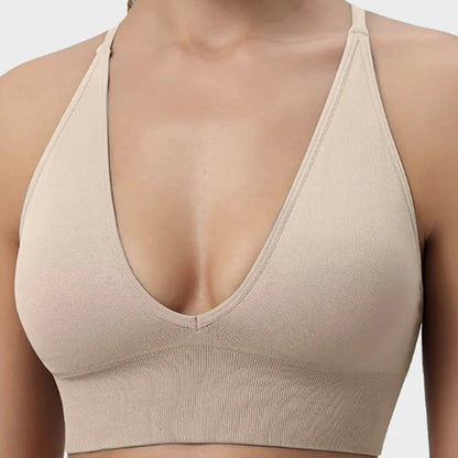 ⏳  Begrenzte Zeit 50% frei! 💥 Nahtloser tiefer V-Ausschnitt Sport-BH für Damen (Je mehr Sie kaufen, desto höher der Rabatt)