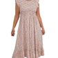 🎉🛍️Heißer Verkauf 60% Rabatt💃Elegantes Blumenkleid mit hoher Taille und Rüschen-Cap-Ärmeln