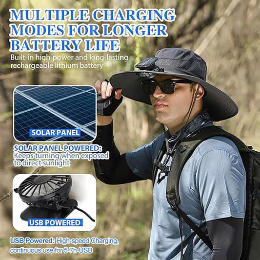 🎁 LIMITIERTER SONDERPREIS: €29.99!! ☀ 2025 Neuer ultraleichter Solar-Ventilator-Sonnenhut – leichter als ein Baseball! ⚾ (Nur 300 g)