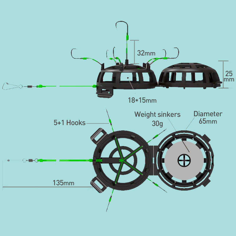 🔥🎣 360° Schwimmender Köderkäfig-Angelhaken – Effektiv & langlebig 🐟💥