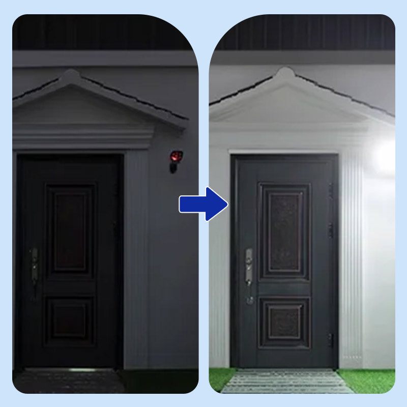 Solarbetriebene simulierte Sicherheitskamera für den Außenbereich mit blinkendem LED-Lich