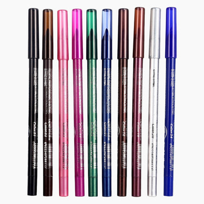 🔥✨ Begrenzte Zeit 50% Rabatt - 10 farbenfrohe Gel-Eyeliner (Ultra lang anhaltend, leuchtende Farben)
