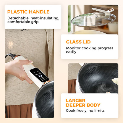 🔥 Nur noch 1 Tag! 🔥 Halber Preis für eine begrenzte Zeit - antihaftbeschichteter Elektro-Wok zum Kochen