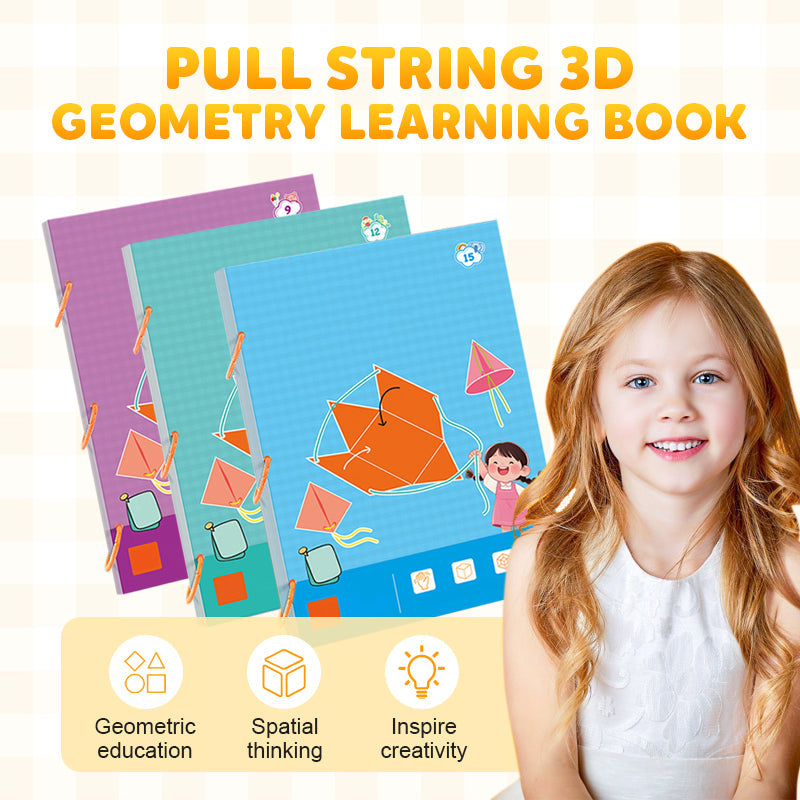👶✨ Zieh-Faden 3D Geometrie-Lernbuch 📚🔺