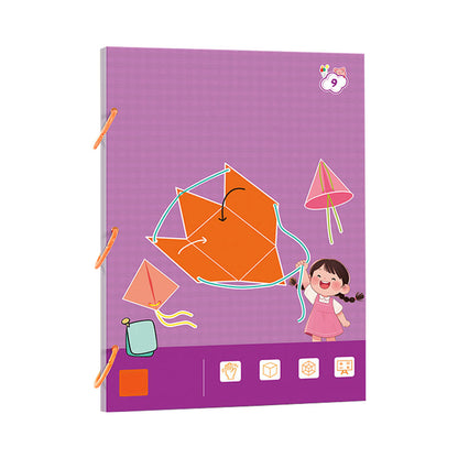 👶✨ Zieh-Faden 3D Geometrie-Lernbuch 📚🔺