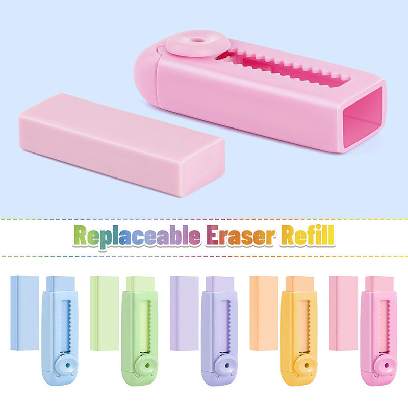 Schiebbarer, einziehbarer Radiergummi mit austauschbarer Mine