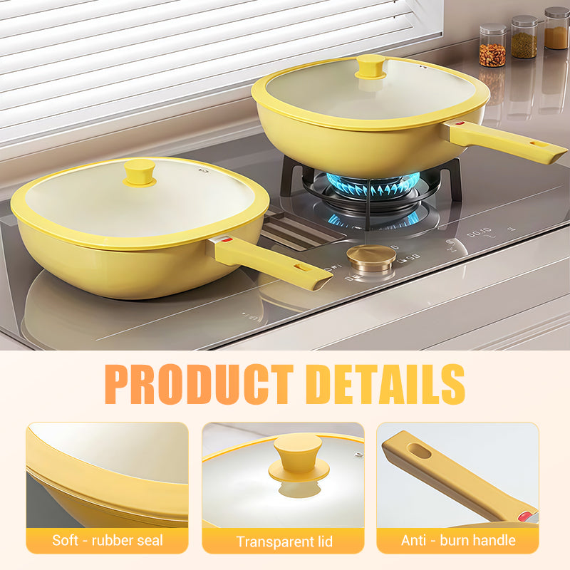 ⏰ 50 % Rabatt 🔥 Keramik-Antihaftpfanne mit Deckel für perfekte Bratergebnisse 🍳