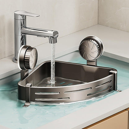 Wandmontierter Dreieckskorb mit bohrfreiem Saugnapf