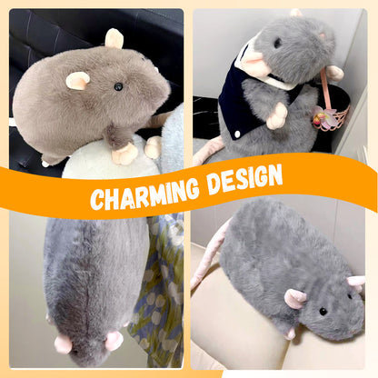 🐭💖 Niedliches Plüschratten-Kuscheltier & Kissen