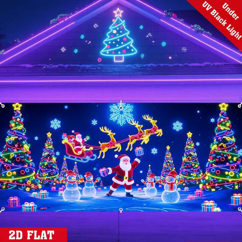 🎁🎄Solange der Vorrat reicht 50 % Rabatt!🎅UV-fluoreszierendes Weihnachtsbanner✨