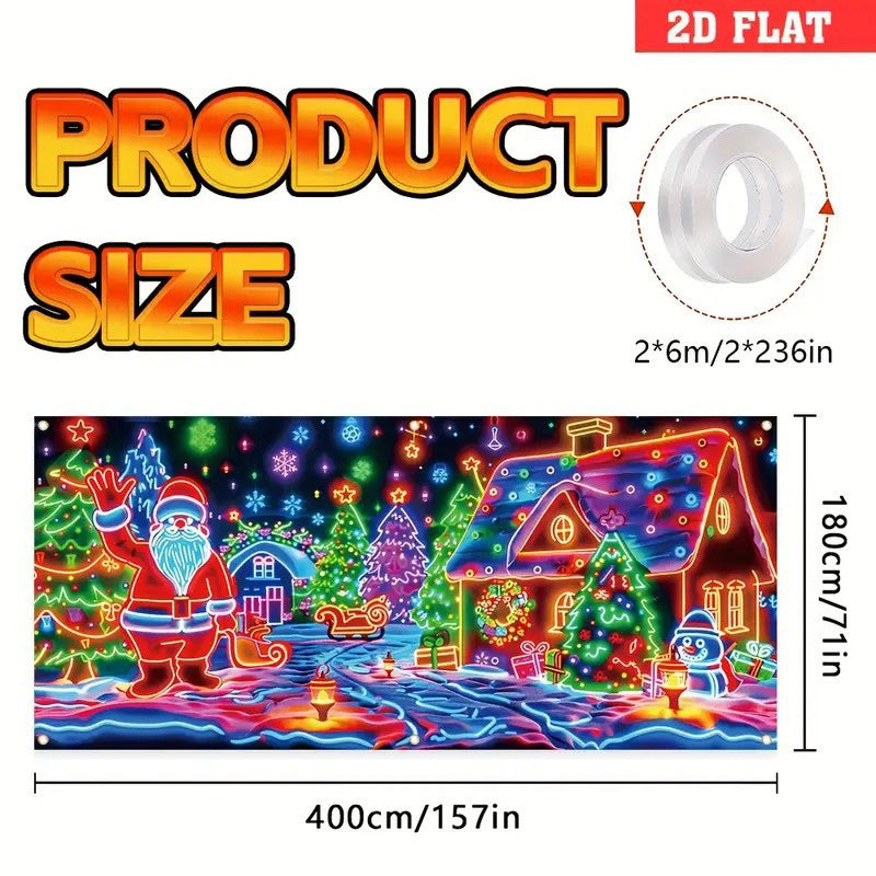 🎁🎄Solange der Vorrat reicht 50 % Rabatt!🎅UV-fluoreszierendes Weihnachtsbanner✨